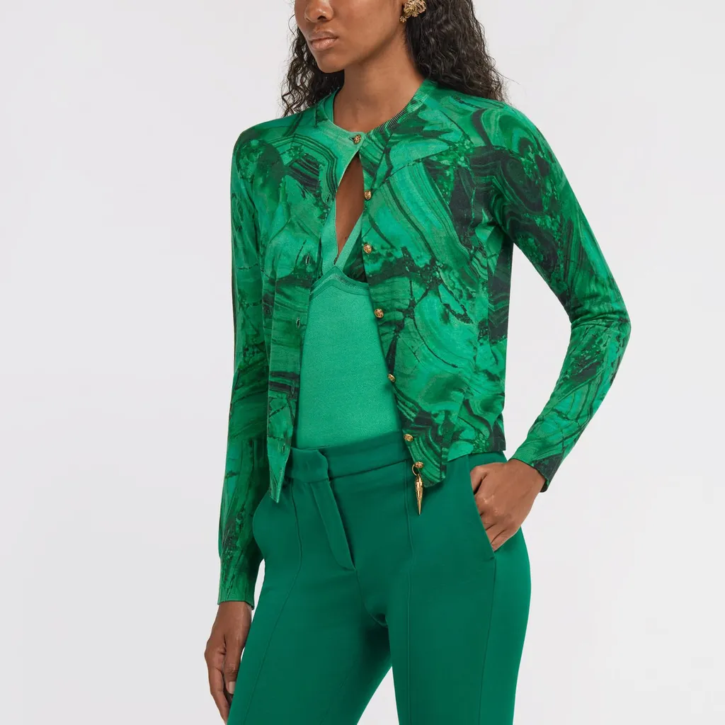 Roberto Cavalli Malachite Printed Cardigan