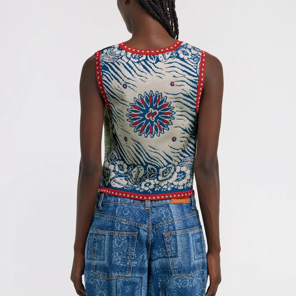 Roberto Cavalli Bandana Printed Sleeveless Top