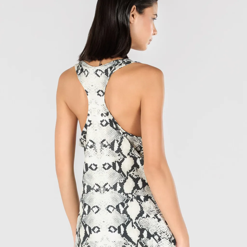 Roberto Cavalli Python Effect Printed Racerback Tank Top