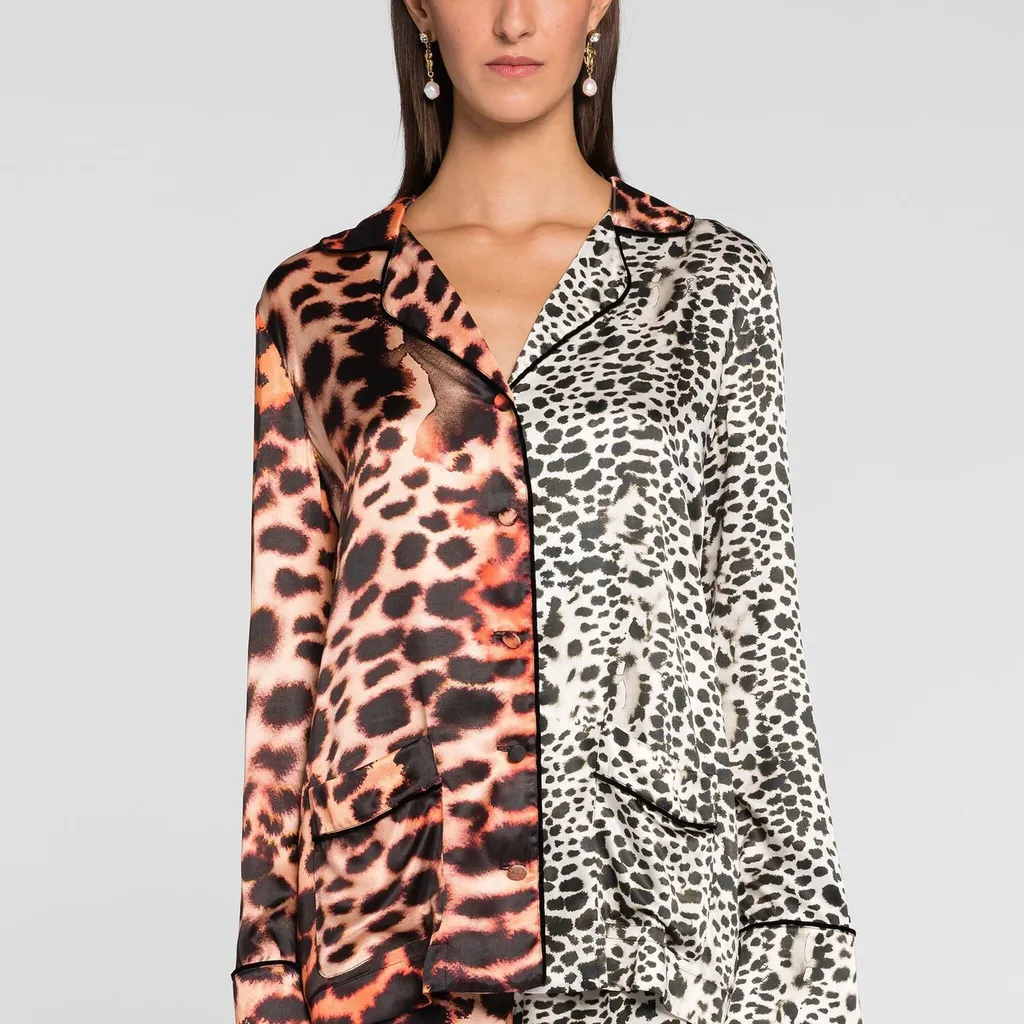 Roberto Cavalli Murena Printed V-Neck Jacket
