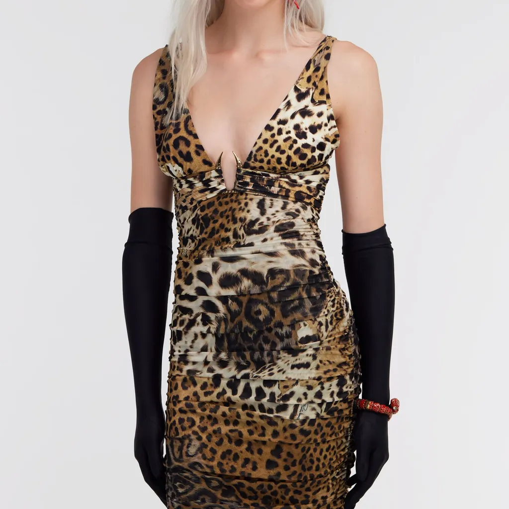 Roberto Cavalli Jaguar Skin Print Dress