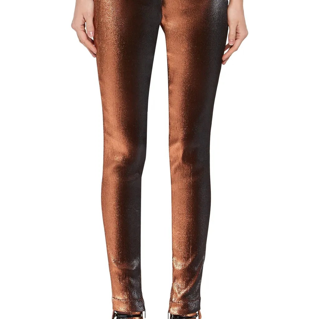 Roberto Cavalli Metallic Stretch Lurex Solid Trousers