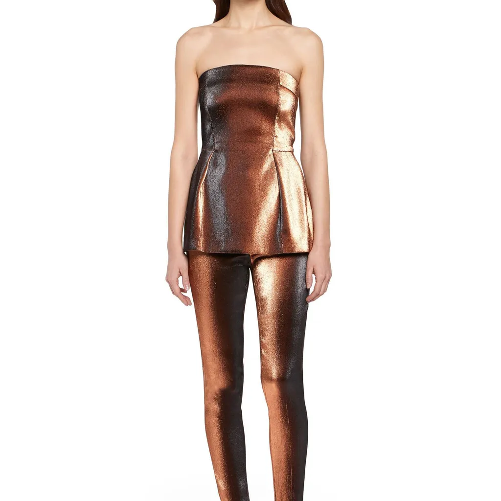 Roberto Cavalli Metallic Stretch Lurex Solid Trousers