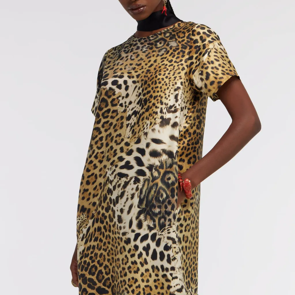 Roberto Cavalli Jaguar Skin Print Dress