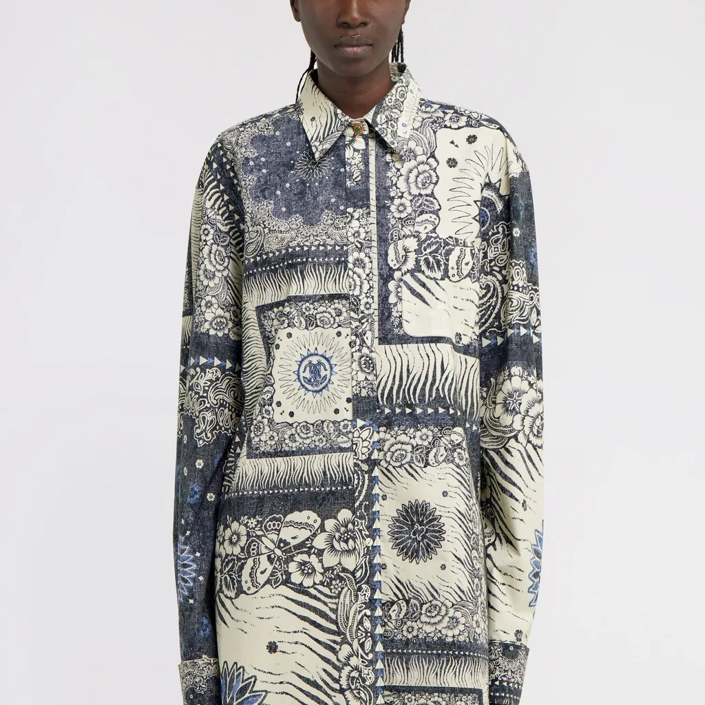 Roberto Cavalli Bandana Printed Dress Shirt