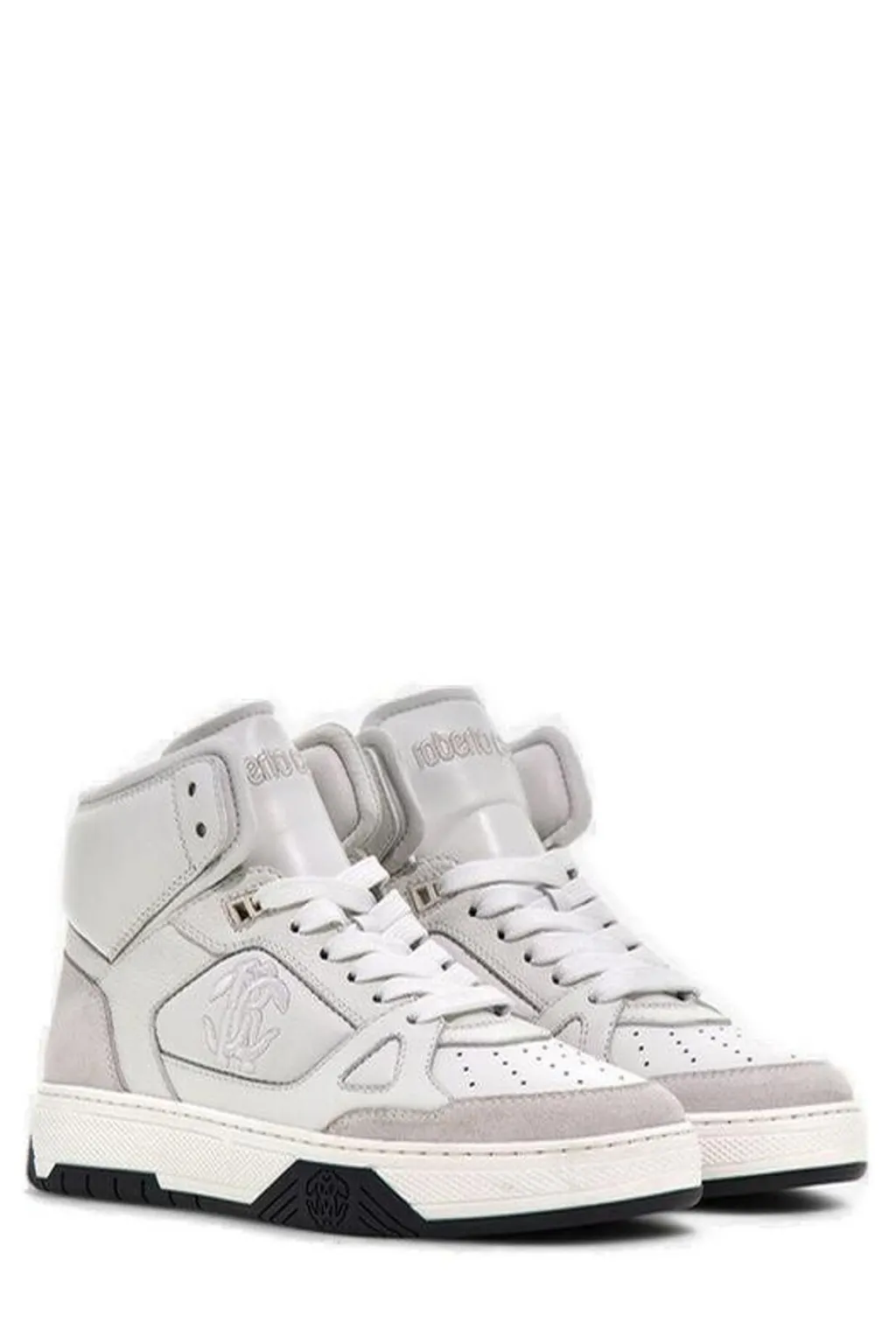 Roberto Cavalli Logo Embroidered High-Top Sneakers