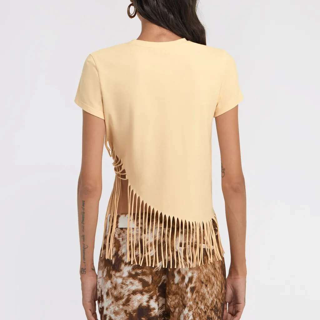 Roberto Cavalli Fringe Trim T-Shirt