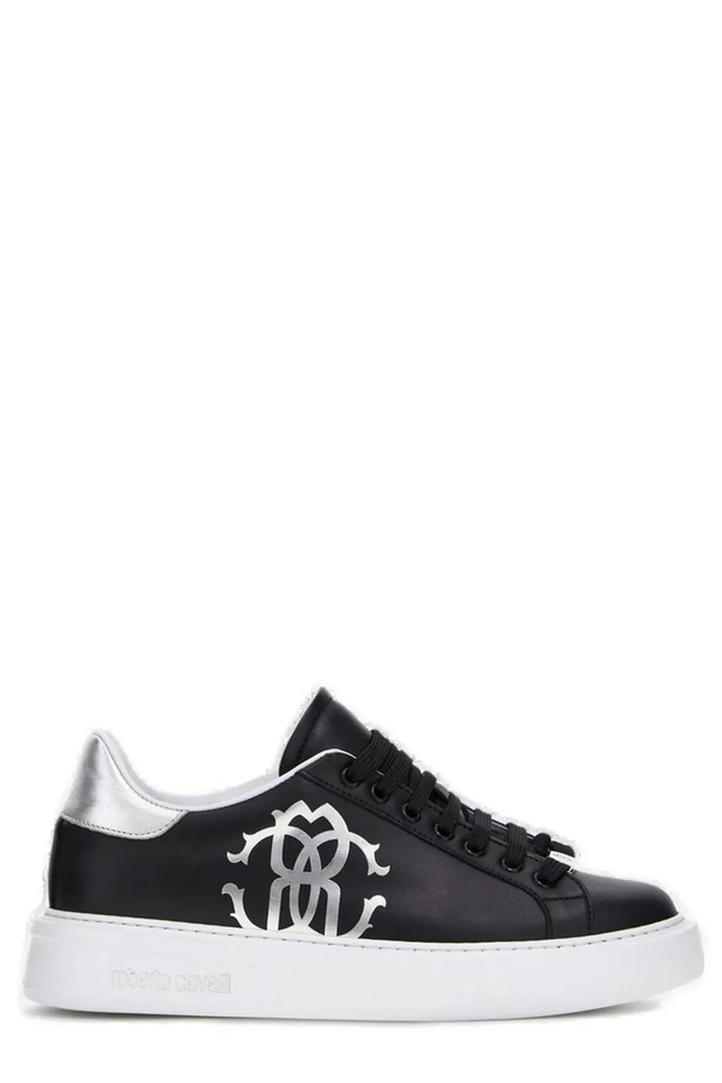 Roberto Cavalli Monogram Mirror Snake Low-Top Sneakers