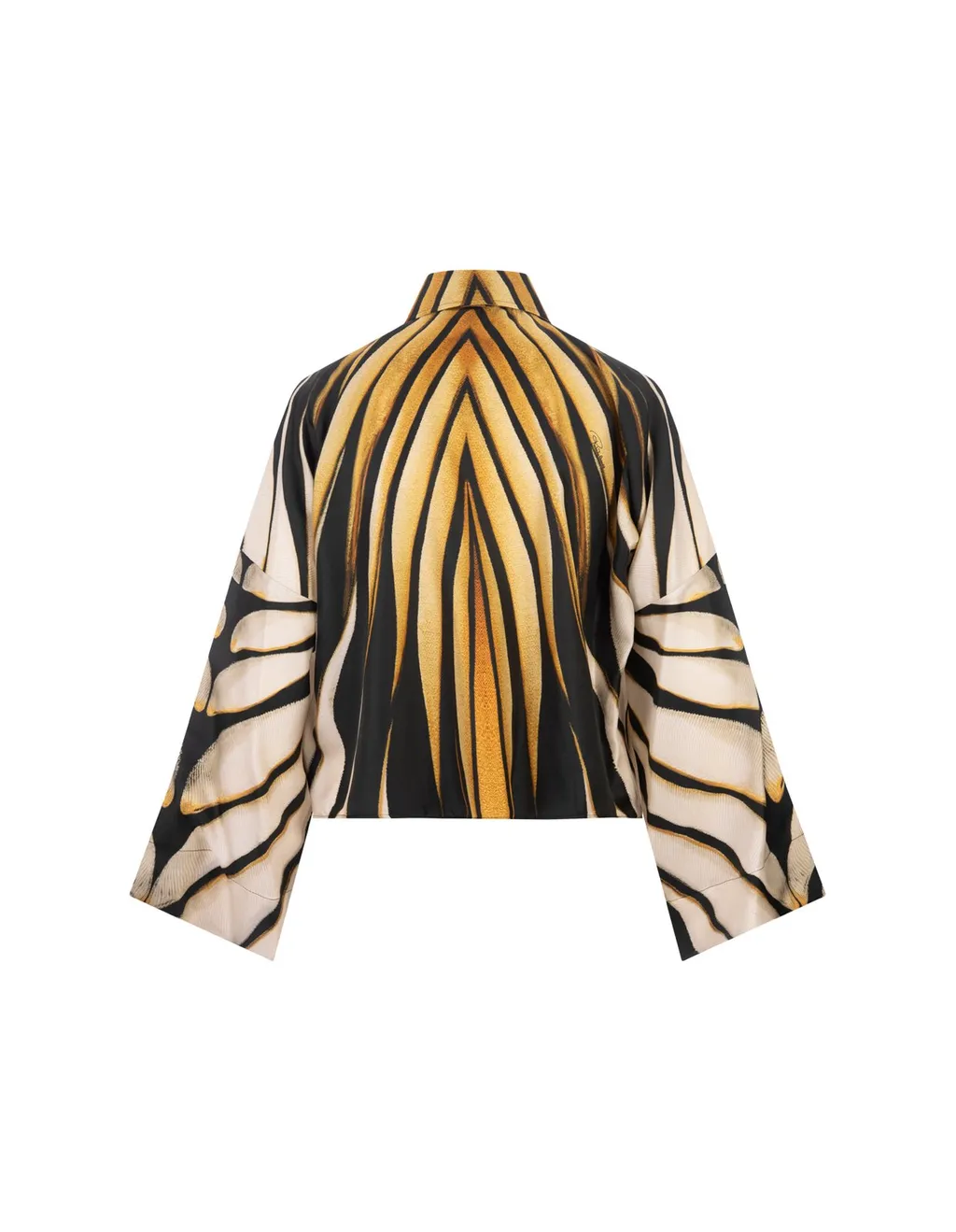Roberto Cavalli Ray Of Gold Printed Satin Shirt