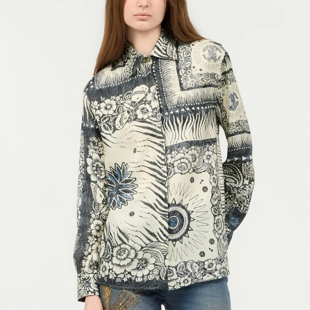 Roberto Cavalli Bandana Printed Blouse