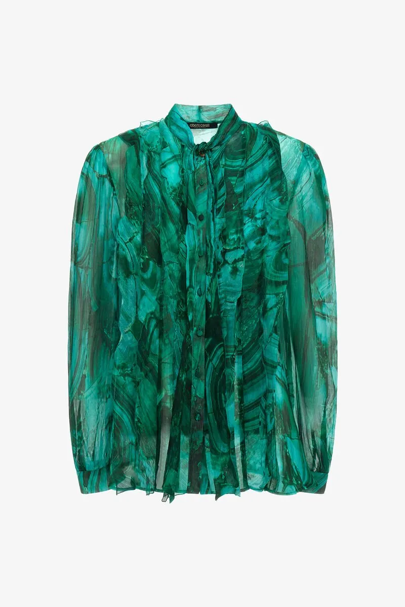 Roberto Cavalli Malachite Printed Blouse