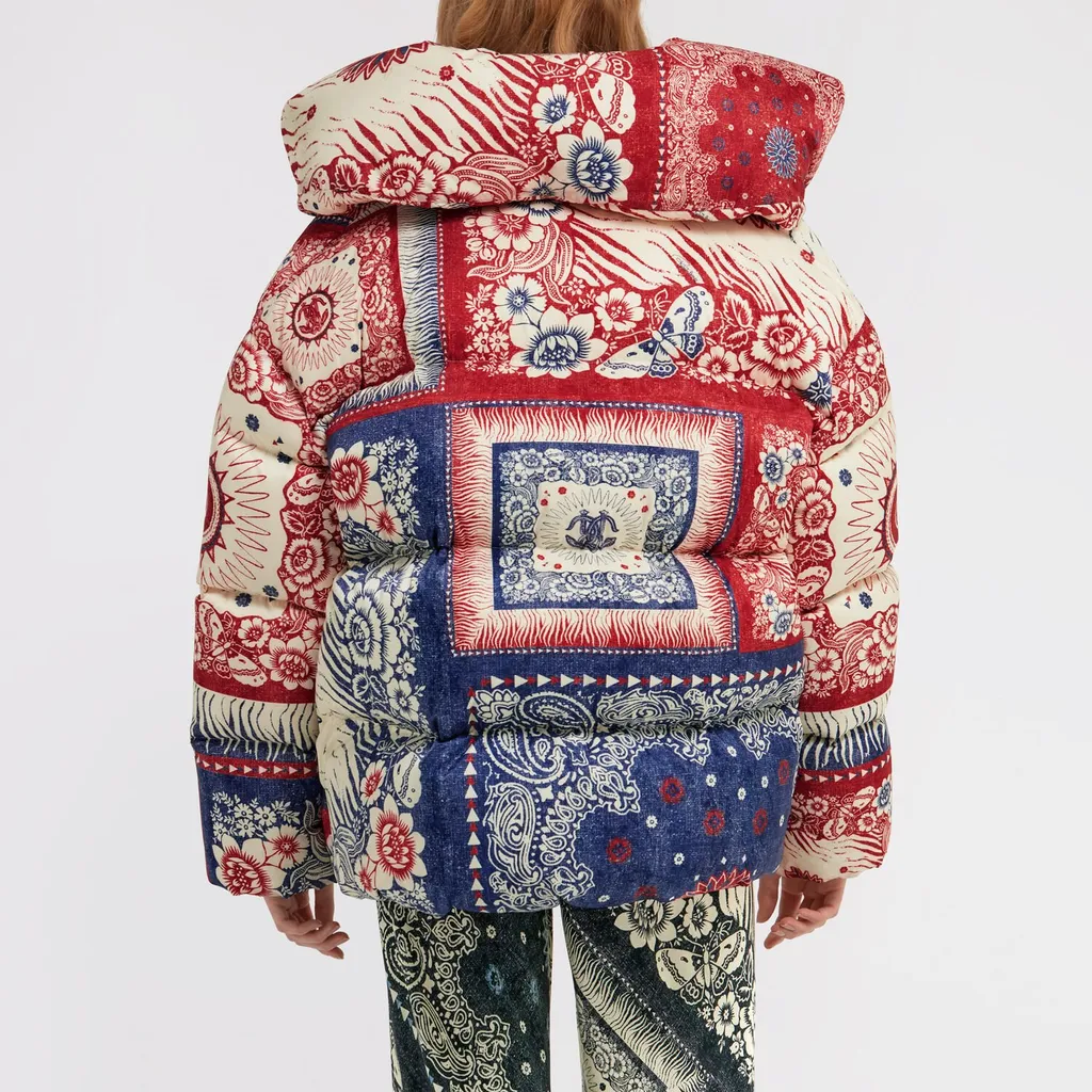 Roberto Cavalli Bandana Printed Puffer Jacket