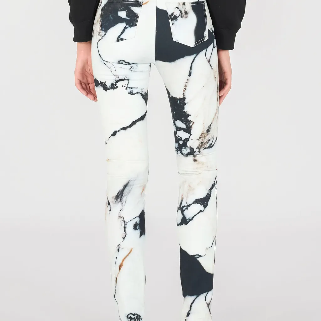 Roberto Cavalli Marble Printed Skinny Trousers