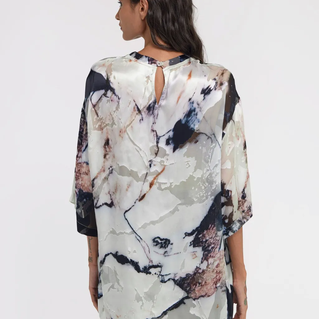 Roberto Cavalli Marble Printed T-Shirt