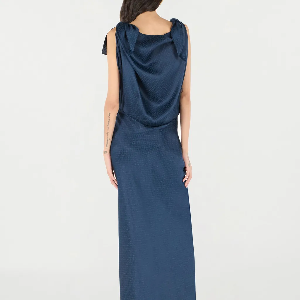 Roberto Cavalli Snake Printed Long Dress