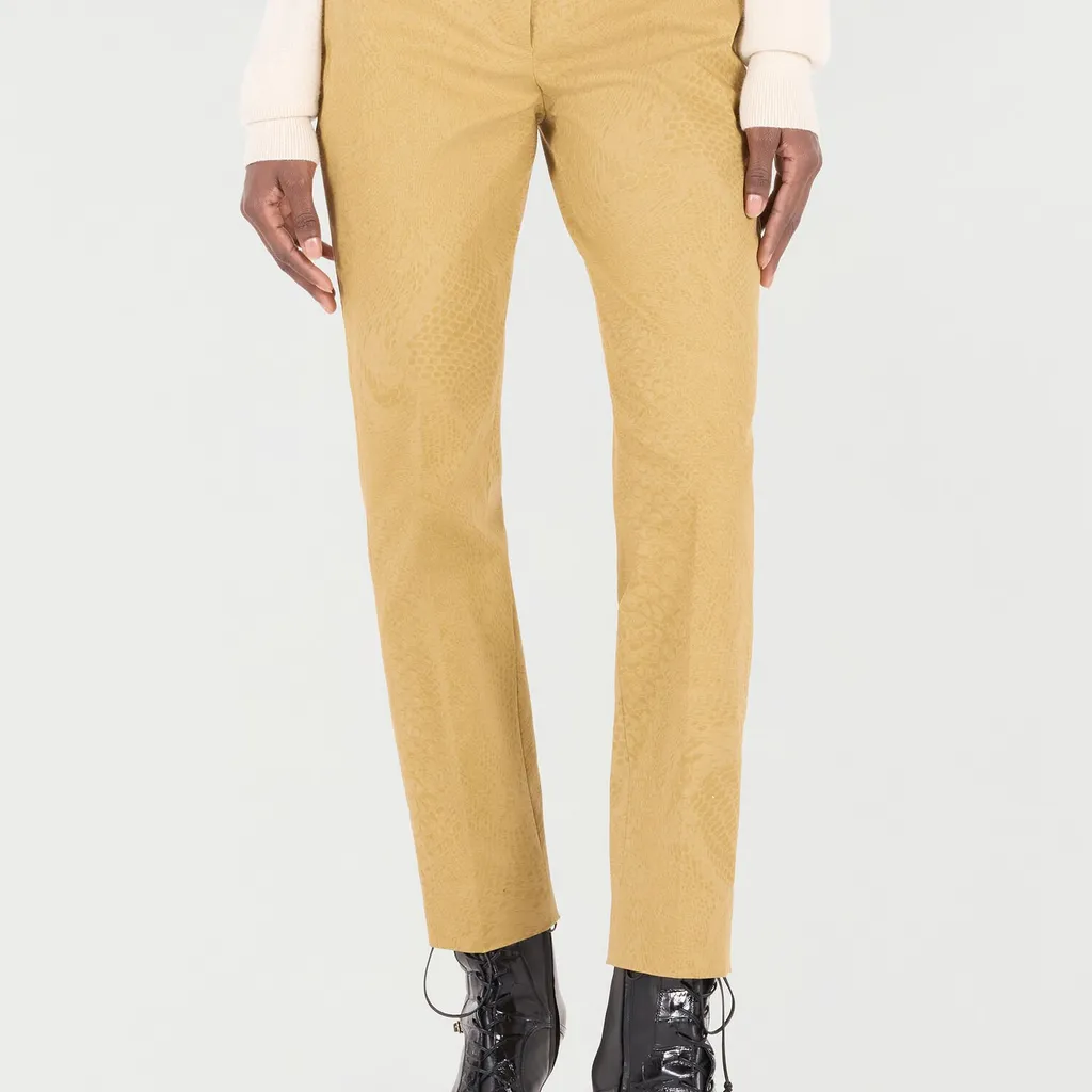 Roberto Cavalli Solid-Color Python-Printed Pants