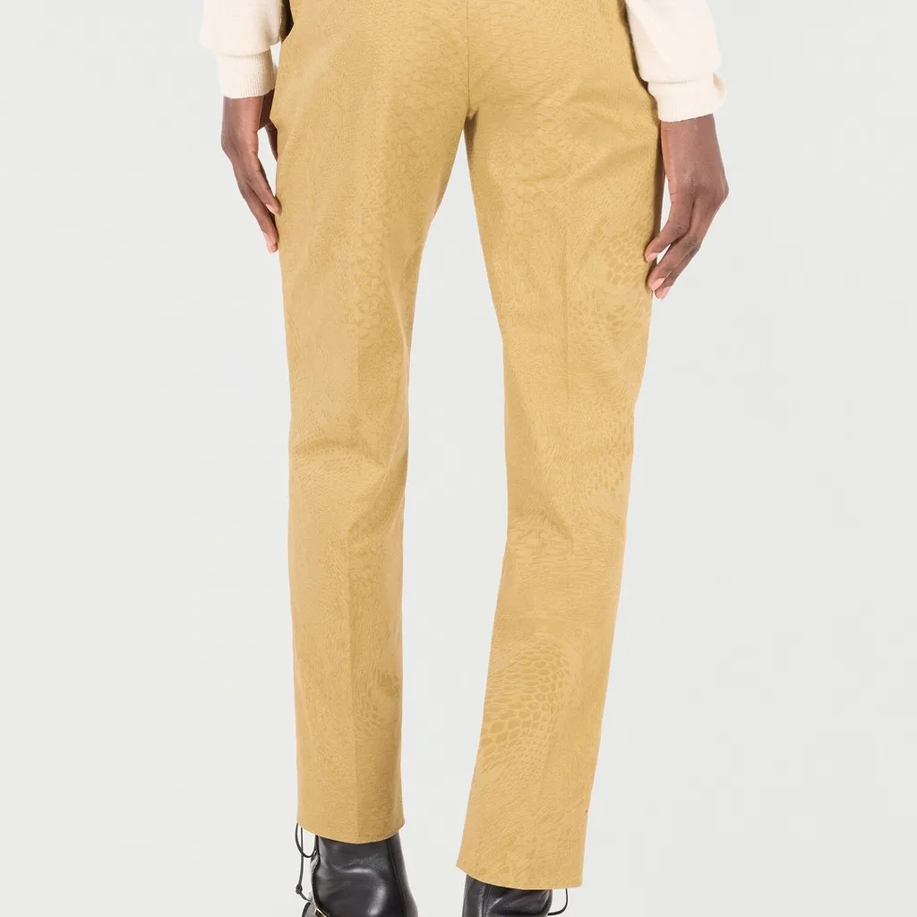 Roberto Cavalli Solid-Color Python-Printed Pants