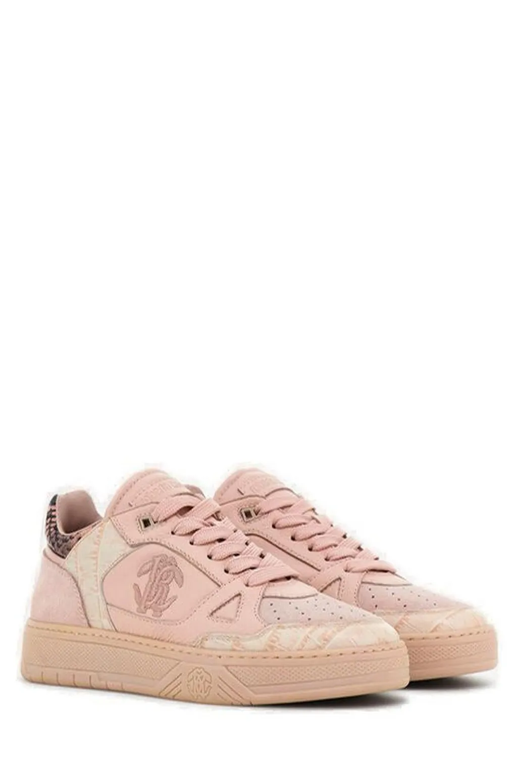 Roberto Cavalli Logo Embroidered Low-Top Sneakers