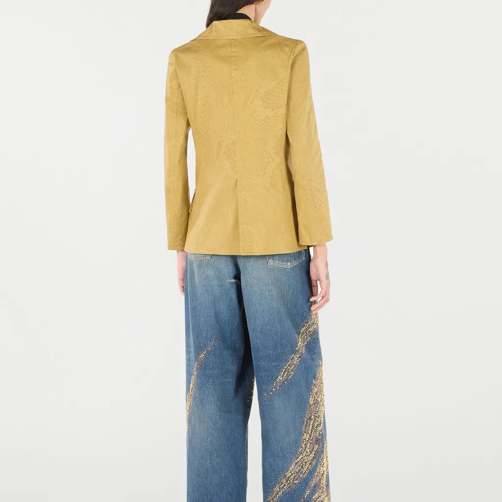 Roberto Cavalli Python Pattern Double-Breasted Jacket