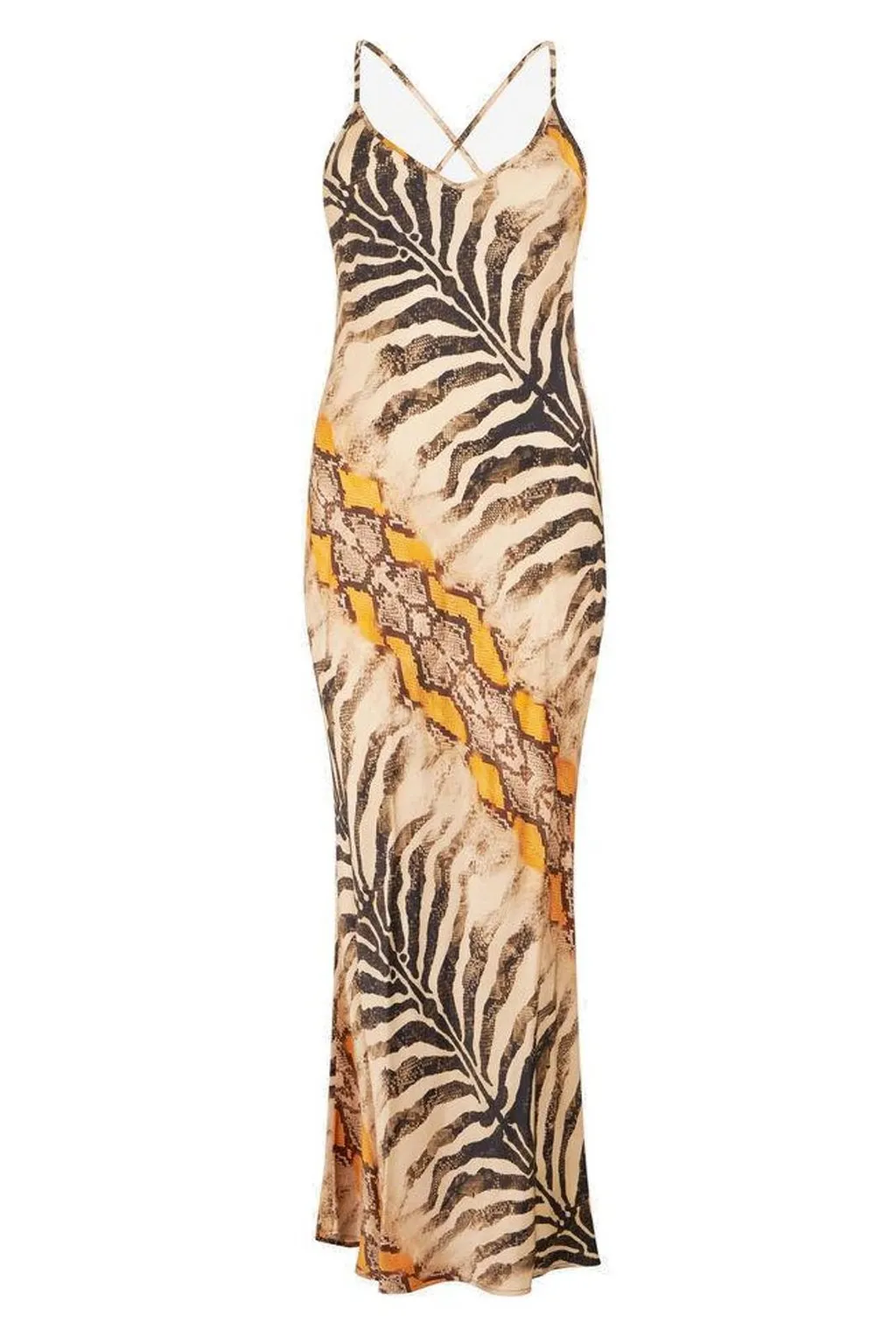 Roberto Cavalli Animalier Printed Satin Dress