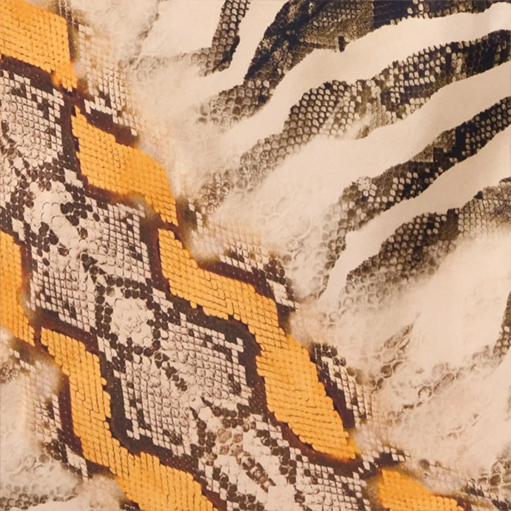 Roberto Cavalli Animalier Printed Satin Dress