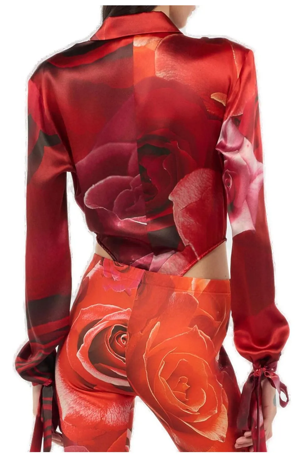 Roberto Cavalli Garden Rose Printed Bodysuit Shirt