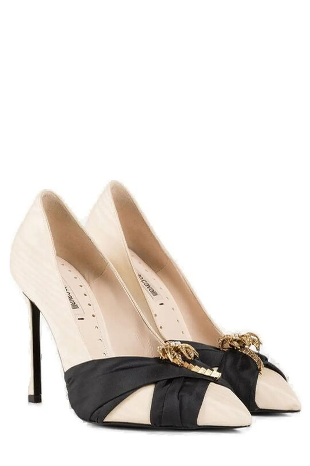 Roberto Cavalli Ribbon Embellished Pointed-Toe Pumps