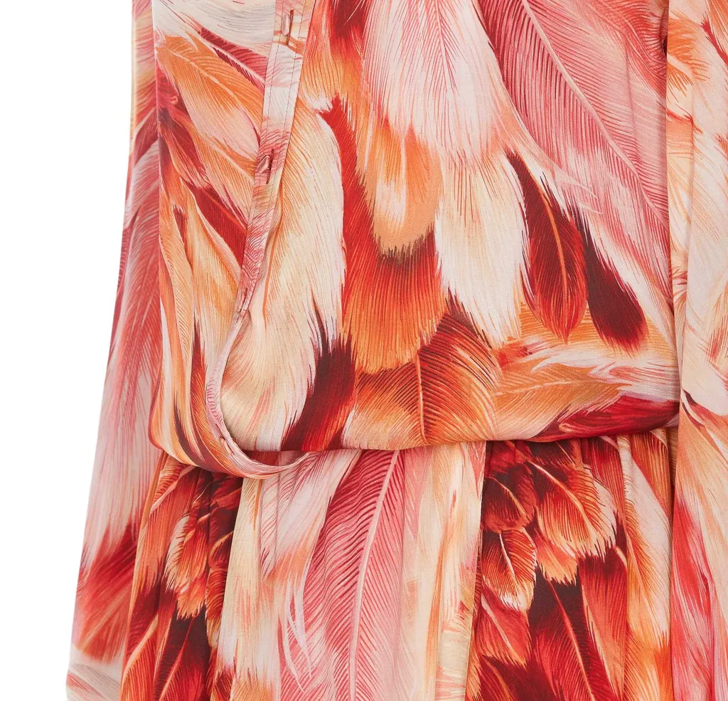 Roberto Cavalli Plumage Print Long Dress
