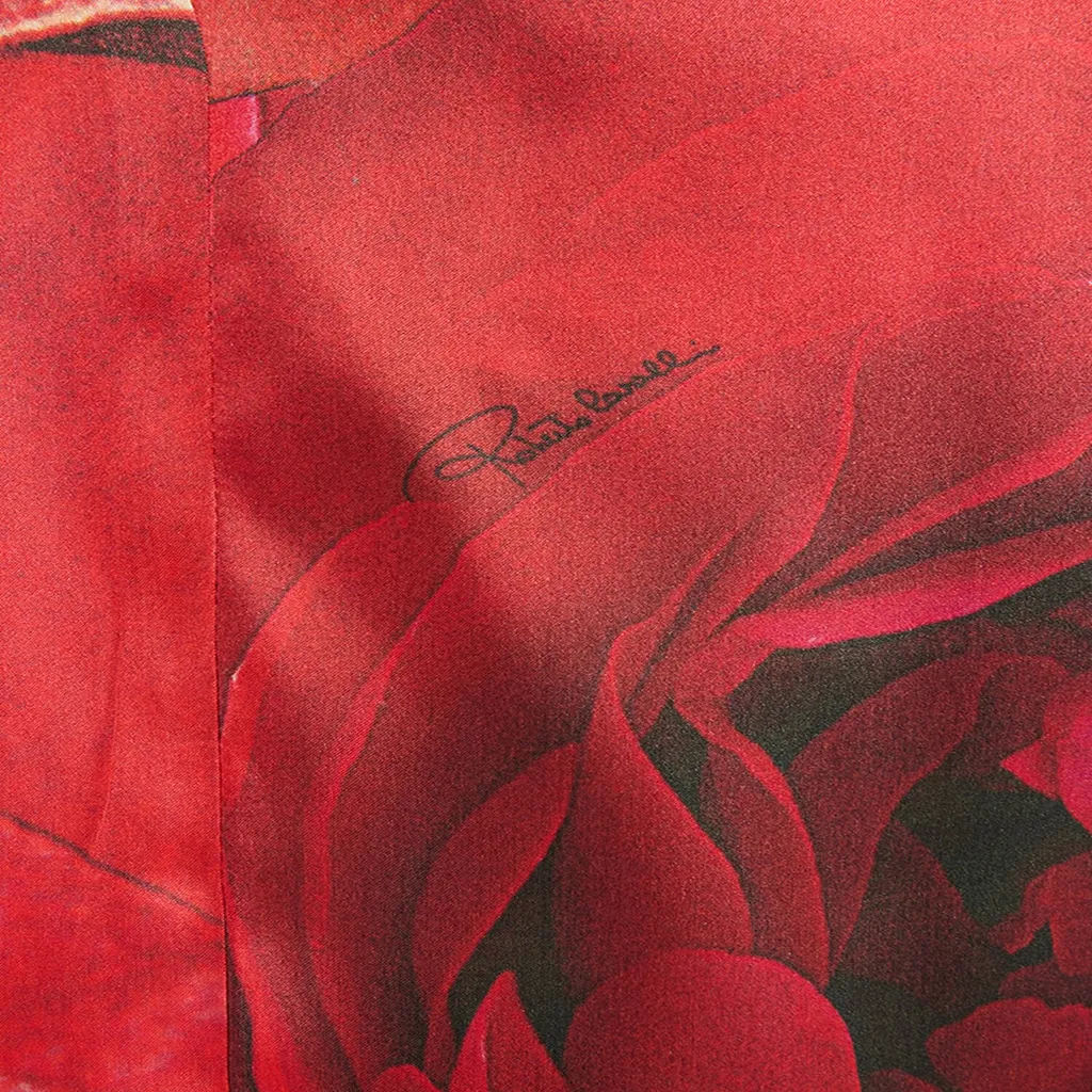 Roberto Cavalli Rose-Print Shirt-Style Jumpsuit