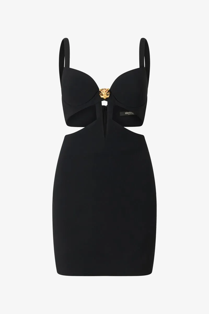 Roberto Cavalli Cutout And Tiger Mini Dress