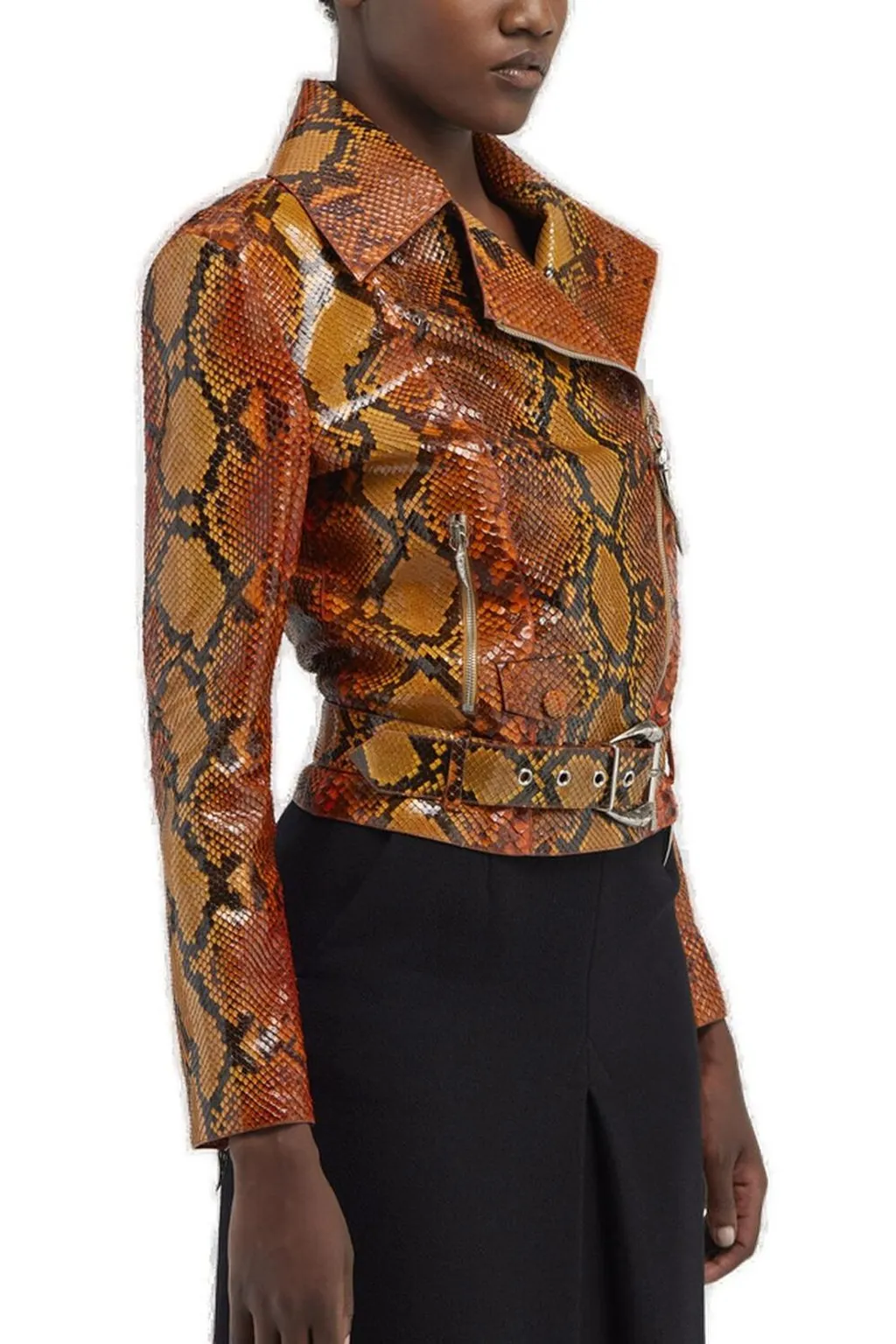 Roberto Cavalli Printed Leather Jacket