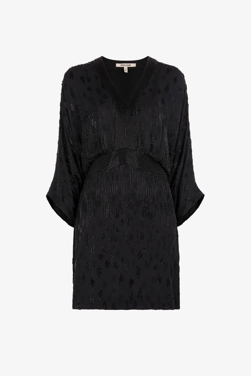 Roberto Cavalli Bead-Embellished Short Dress