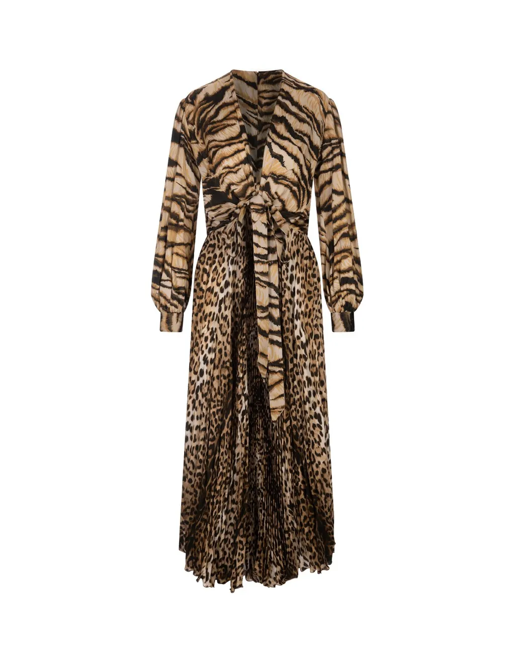 Roberto Cavalli Animal-Print Knot-Font Midi Dress