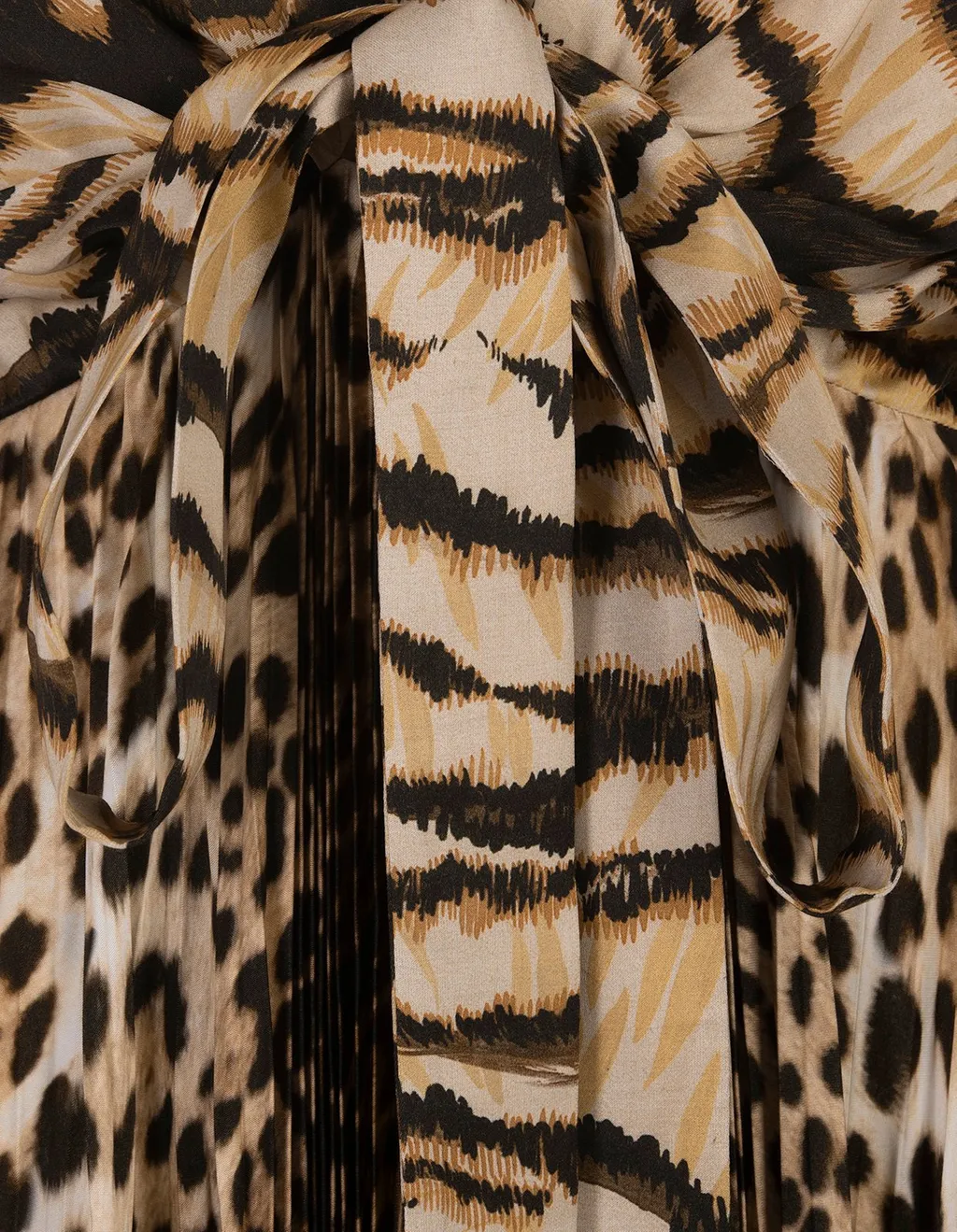 Roberto Cavalli Animal-Print Knot-Font Midi Dress