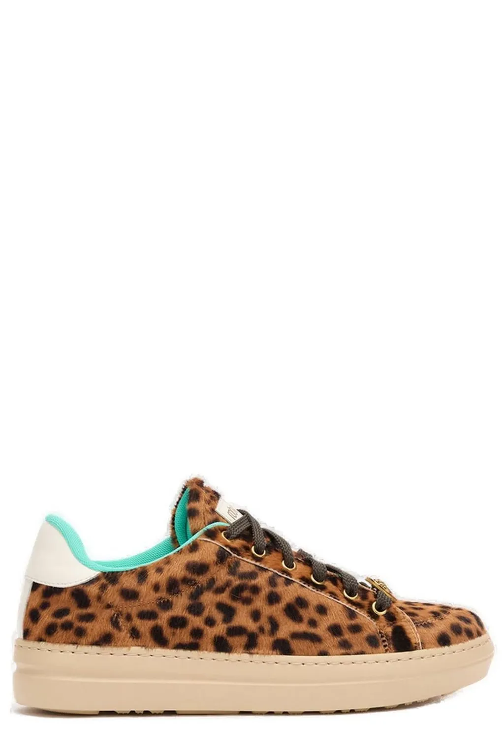 Roberto Cavalli Jaguar Skin Printed Lace-Up Sneakes