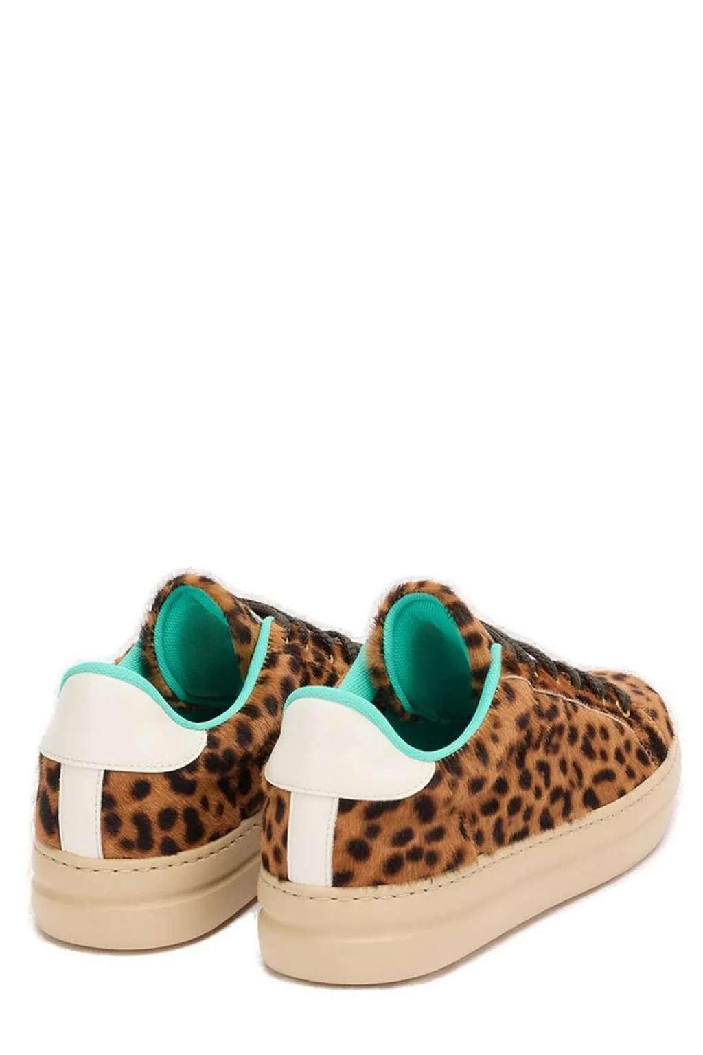 Roberto Cavalli Jaguar Skin Printed Lace-Up Sneakes