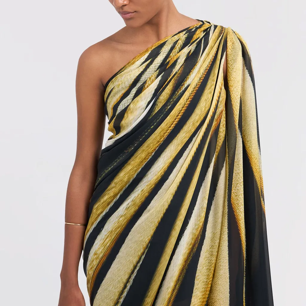 Roberto Cavalli Ray Of Gold Print Maxi Dress