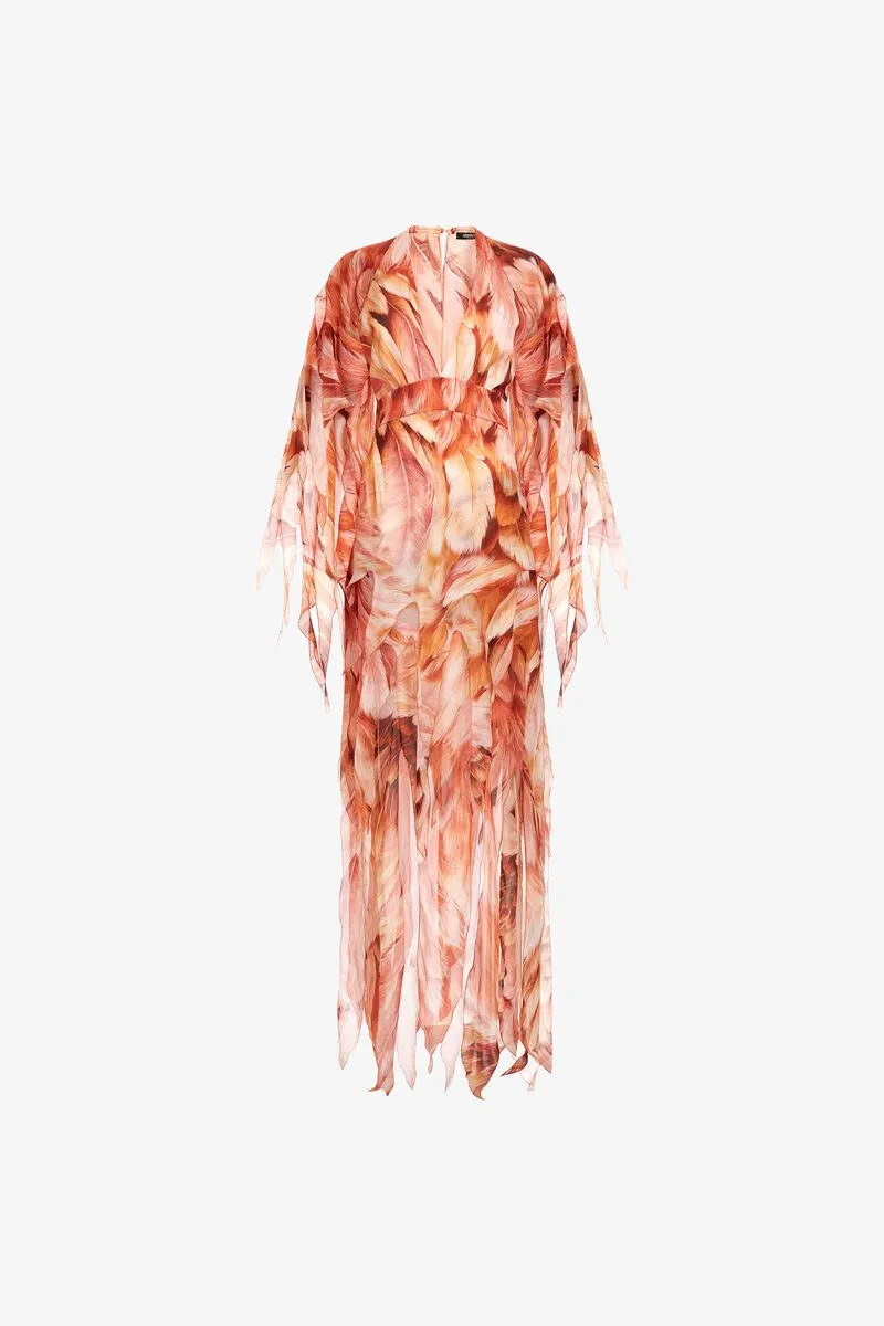 Roberto Cavalli Plumage Print Kaftan
