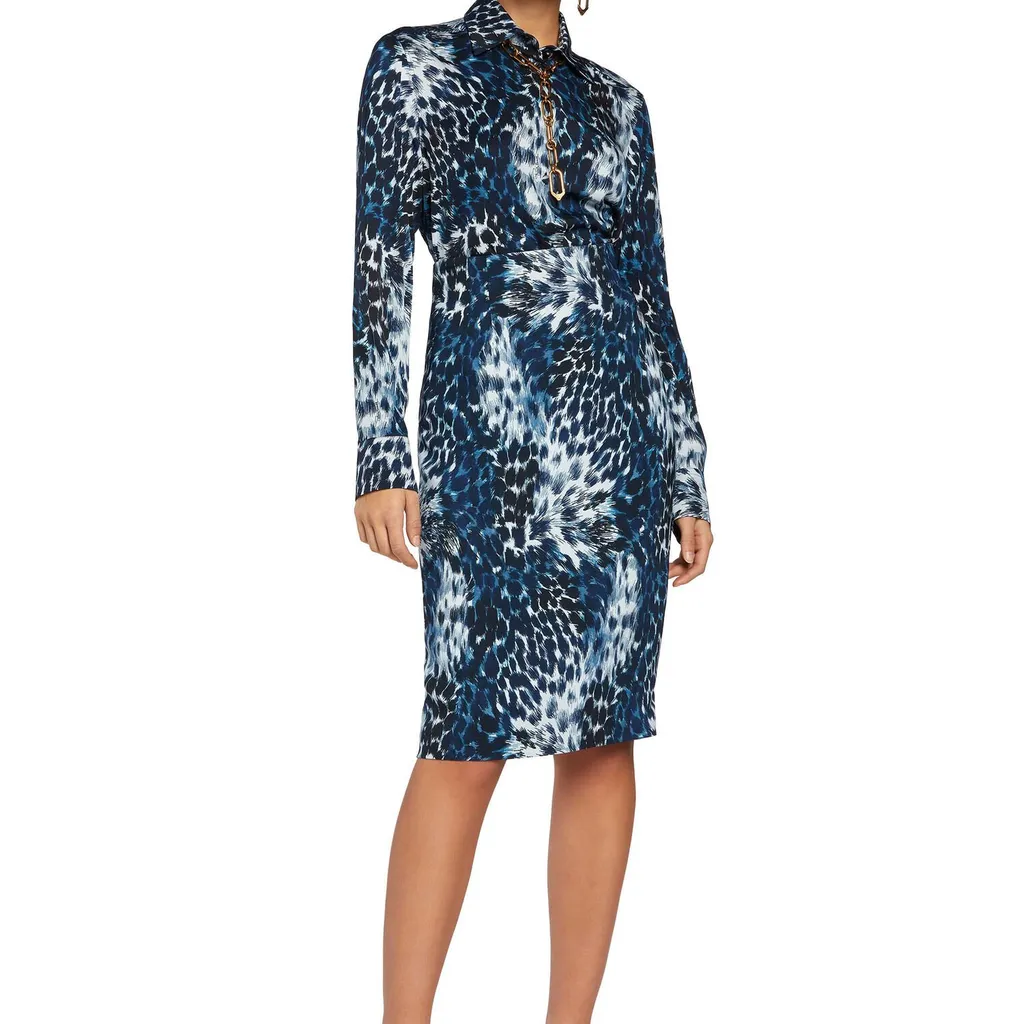 Roberto Cavalli Leopard Print Fitted Skirt