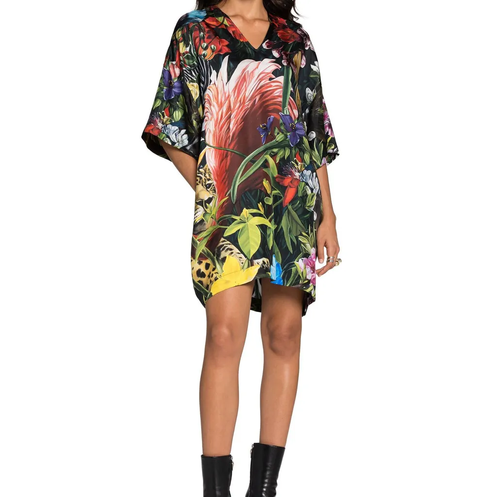 Roberto Cavalli Floral And Leopard Print Dress