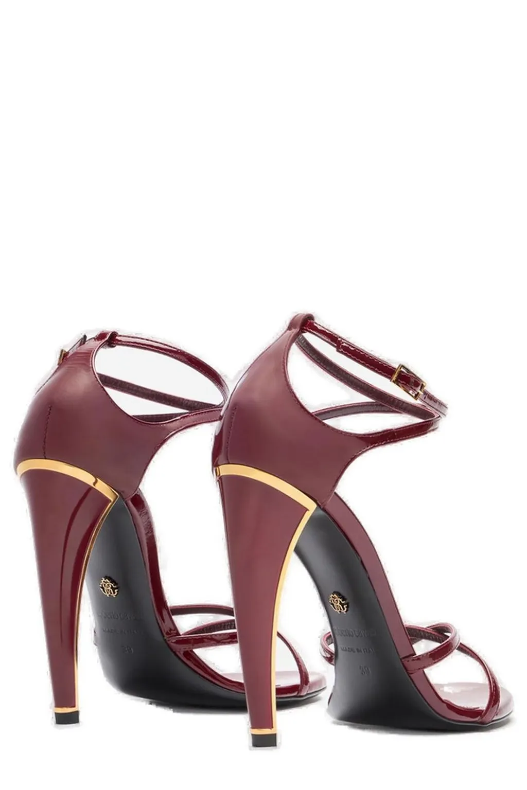 Roberto Cavalli Crossover Strap Fang Heel Sandals
