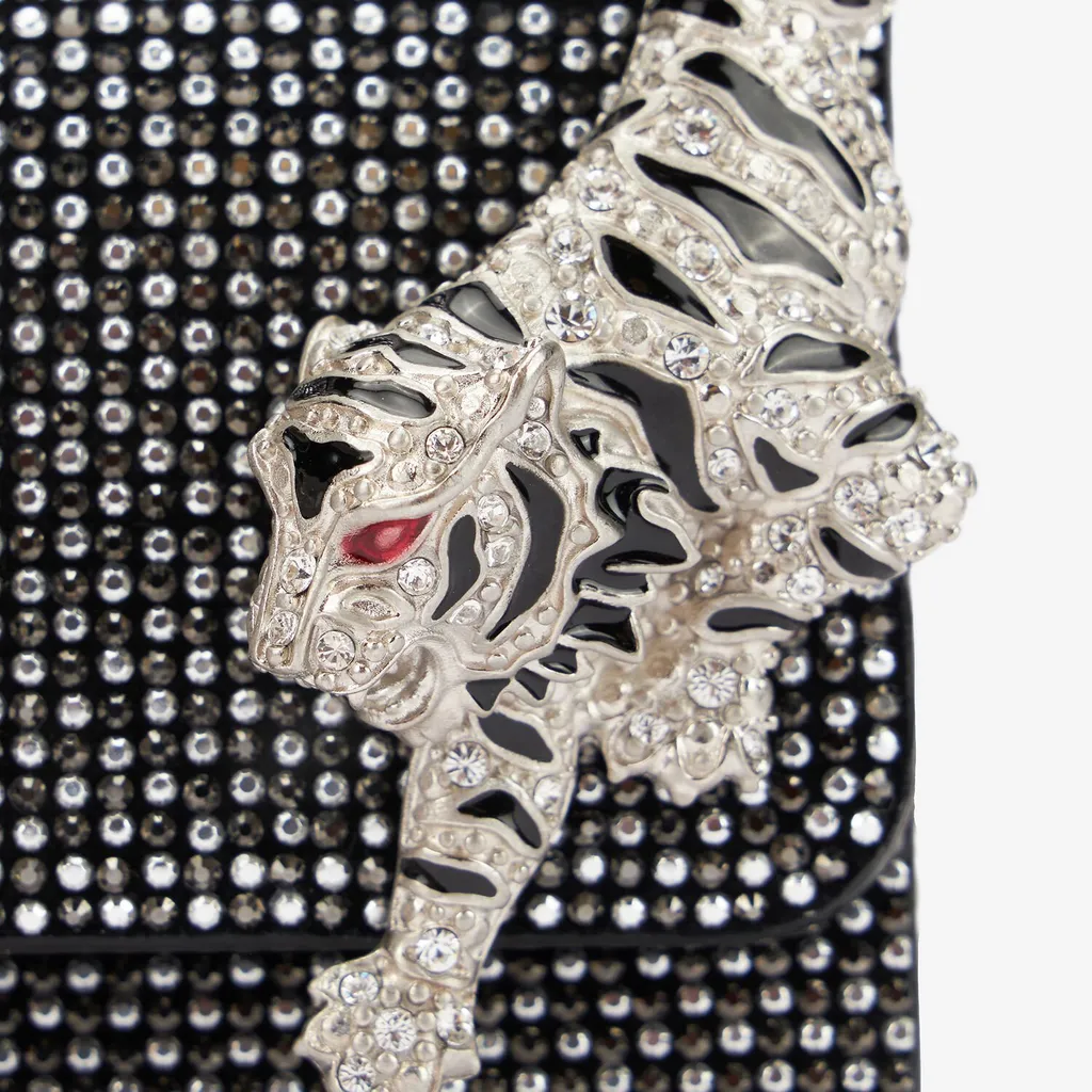 Roberto Cavalli Embellished Tiger Roar Bag