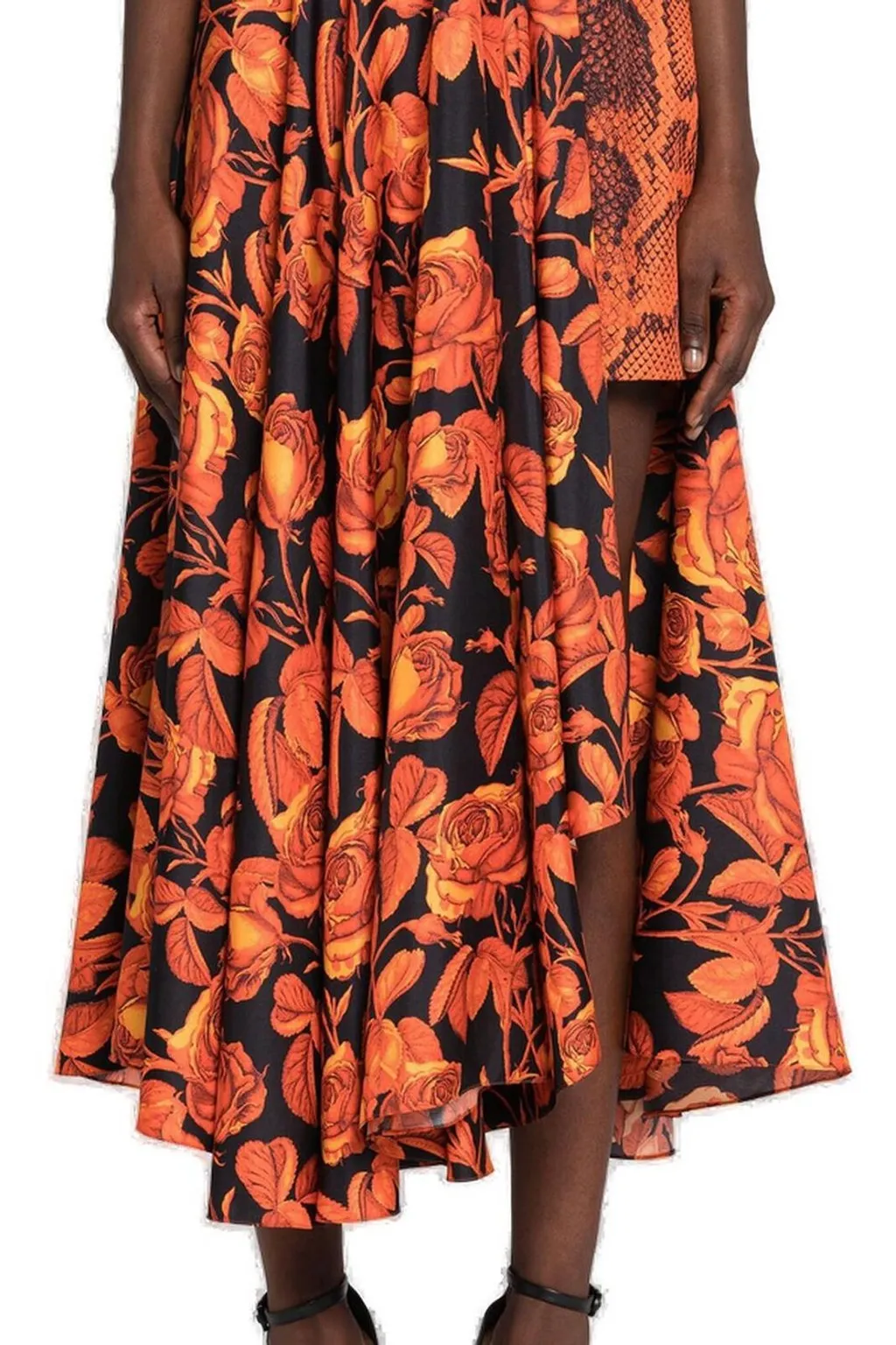 Roberto Cavalli Mix-Printed Asymmetric Skirt