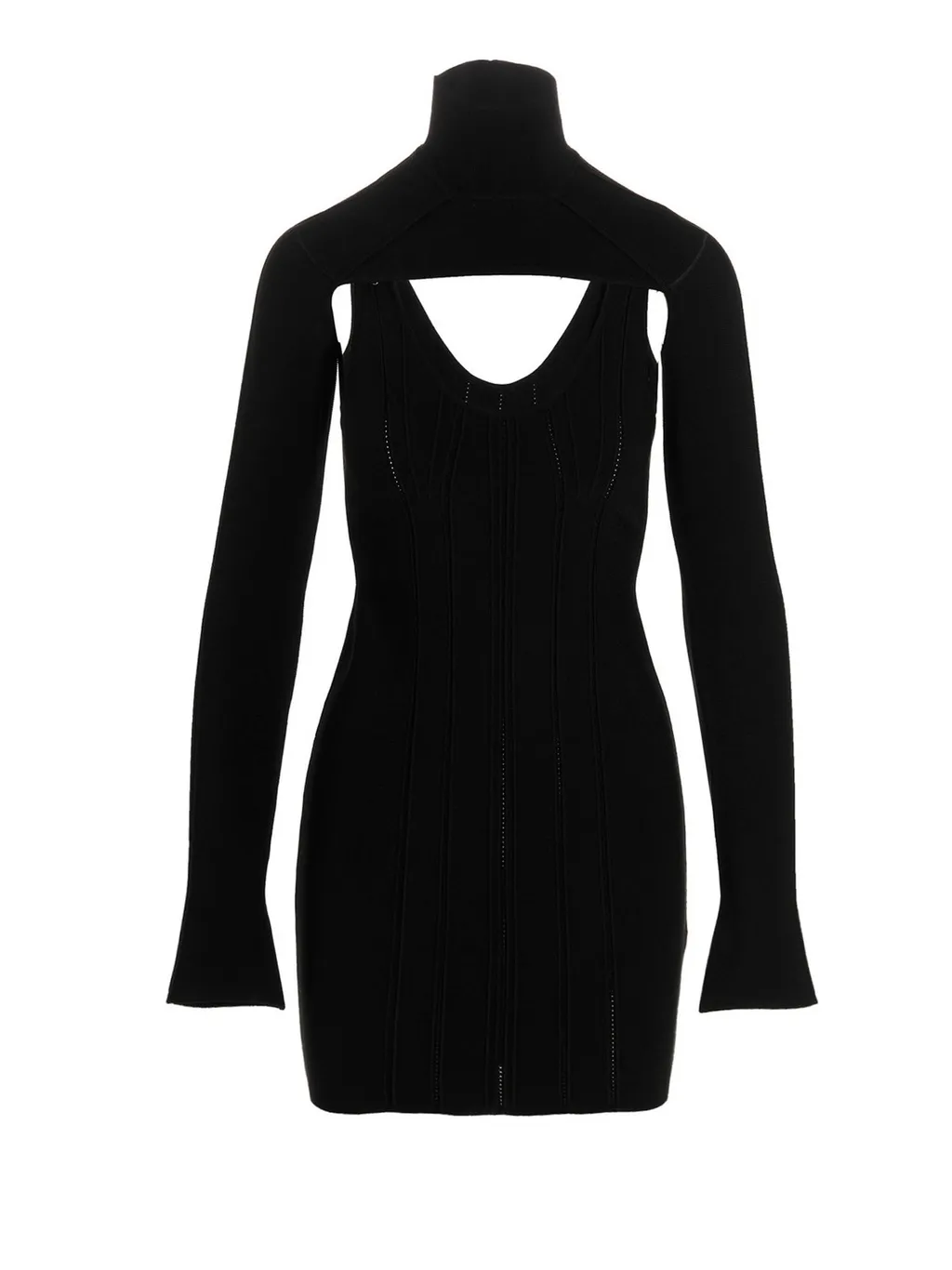 Roberto Cavalli Scoop Neck Ribbed-Knit Mini Dress