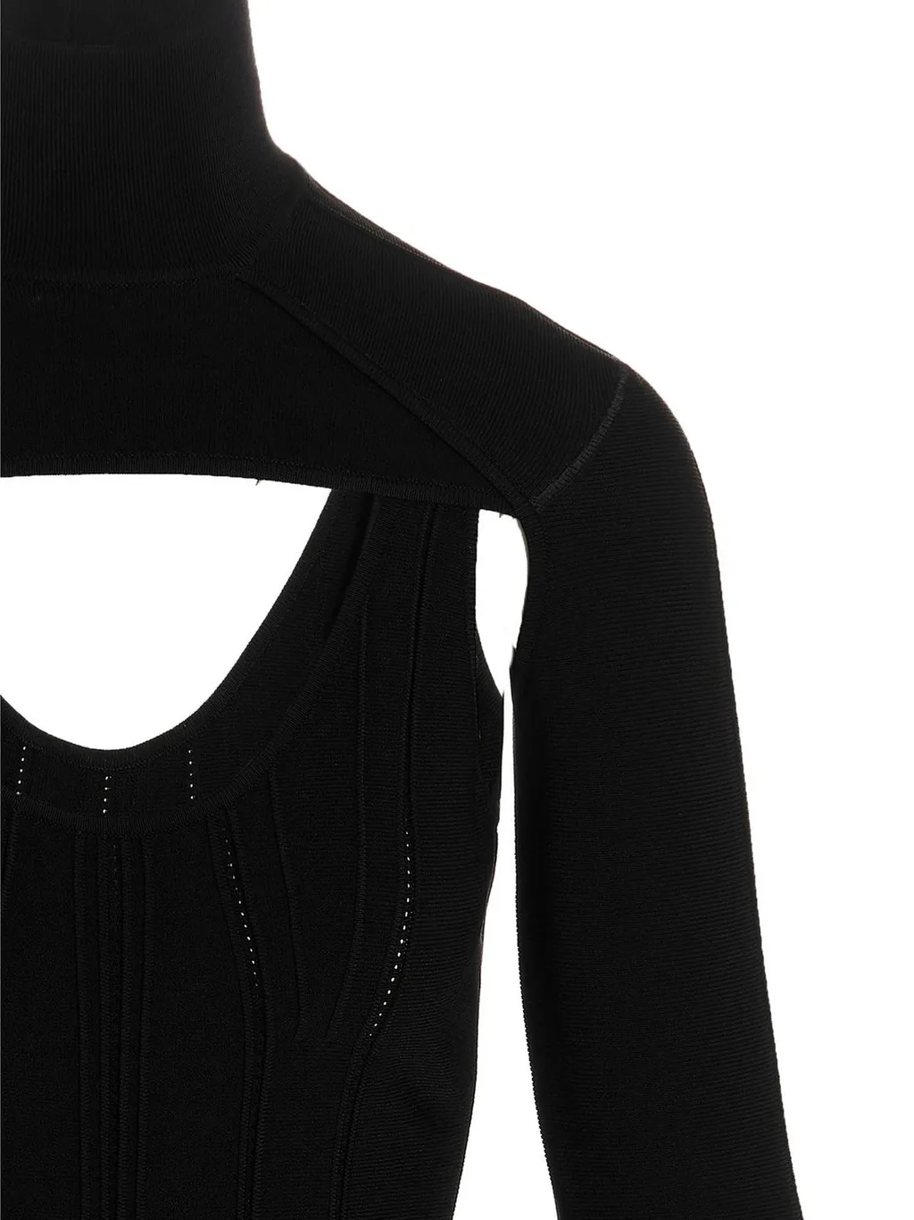 Roberto Cavalli Scoop Neck Ribbed-Knit Mini Dress