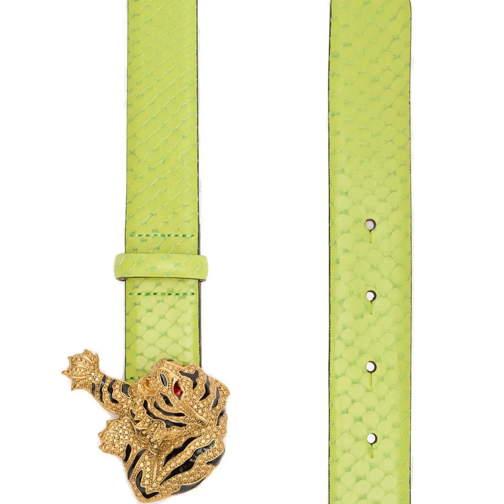 Roberto Cavalli Tiger Embellished Buckle Fastened Belt