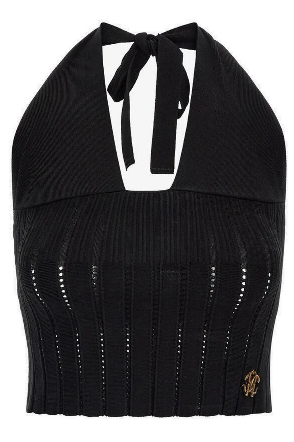 Roberto Cavalli Ribbed Halter Top