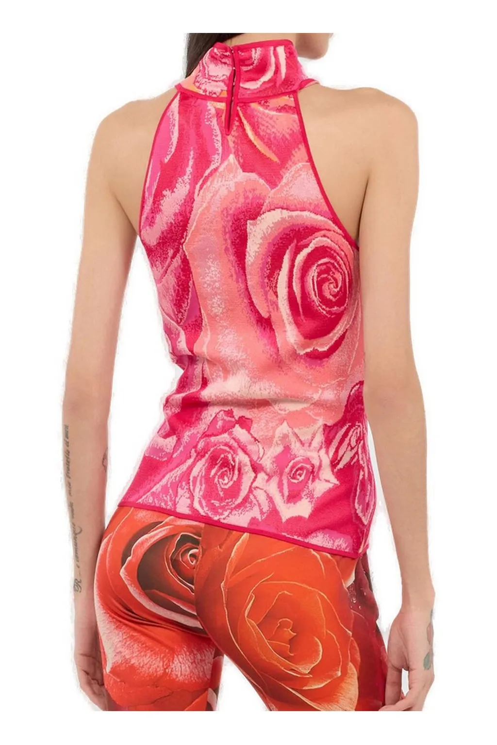 Roberto Cavalli Garden Rose Print Top