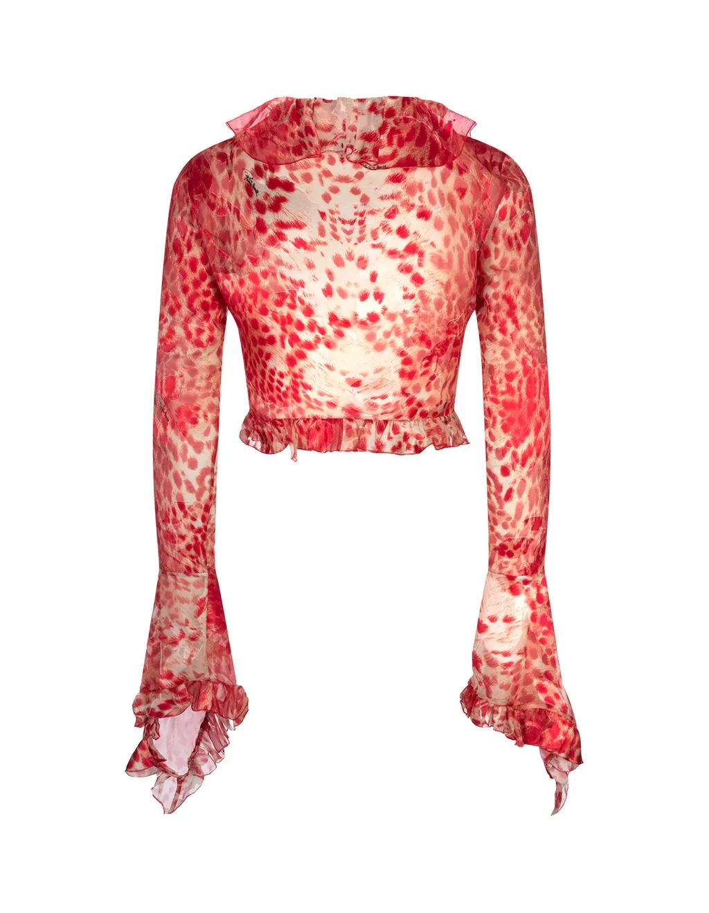 Roberto Cavalli Ruffle Print Crop Top