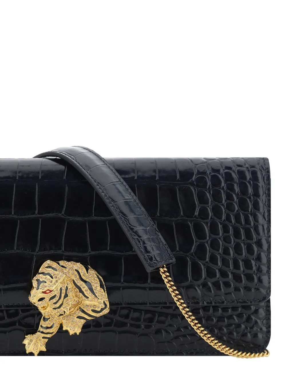 Roberto Cavalli Long Embossed Roar Clutch Bag